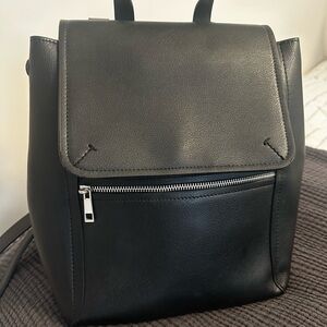 Zara Black Leather Backpack